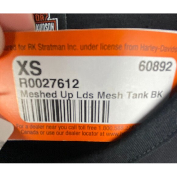 NWT Harley Davidson Tank Top Womens XS Black Blue Meshed Up Graphic Bling Mesh - Picture 6 of 11